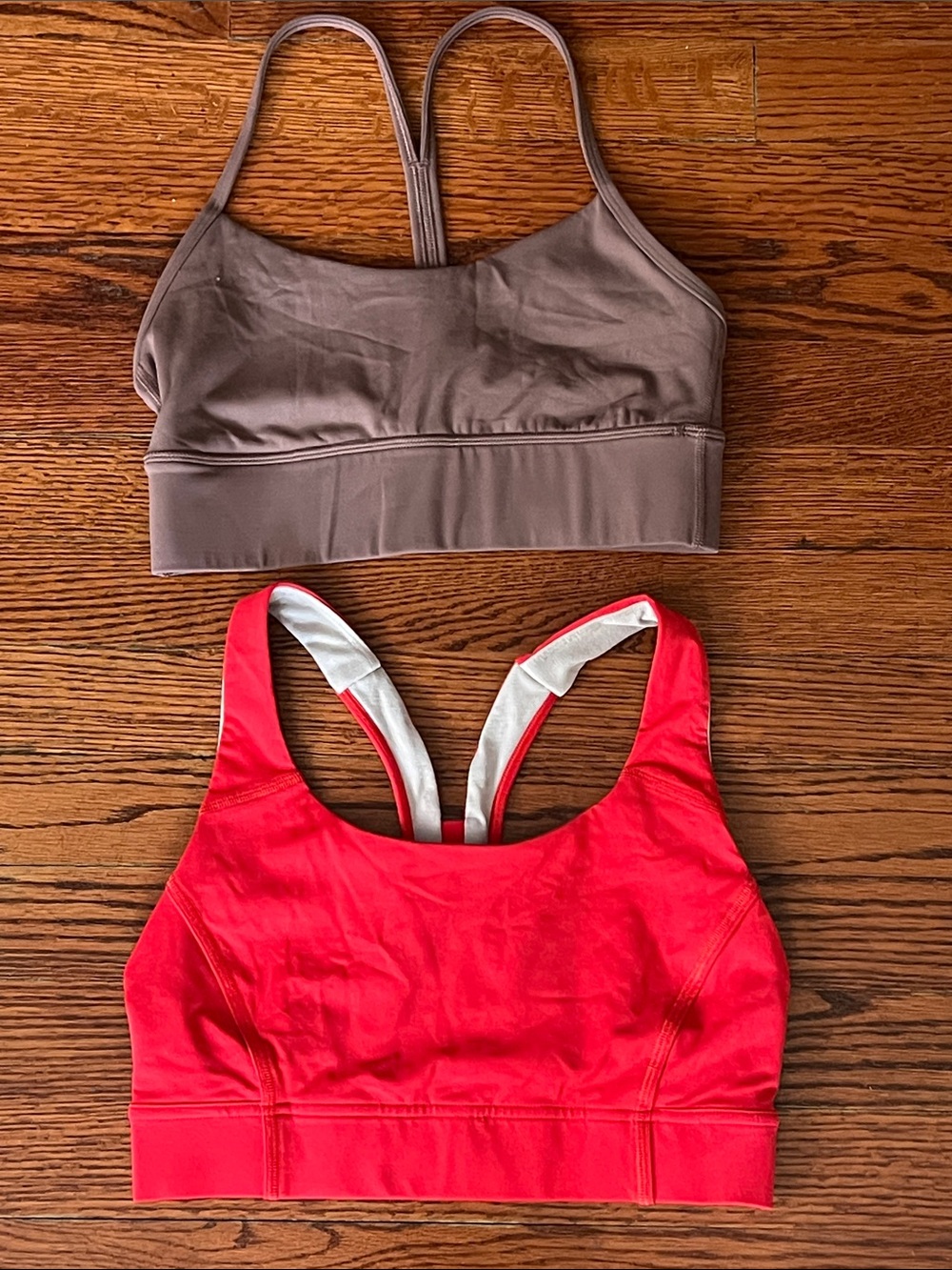 lululemon athletica Red & Taupe Sports Bras - Women's Activewear two piece size
